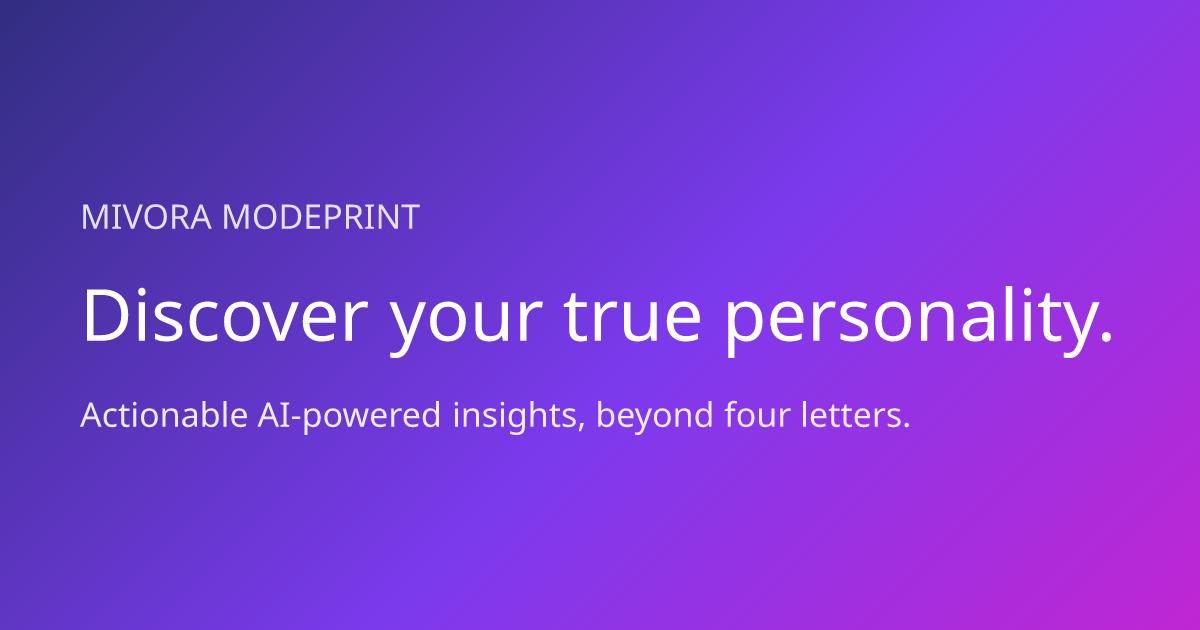 Mivora Modeprint — Four-Dimension Personality Preference Assessment
